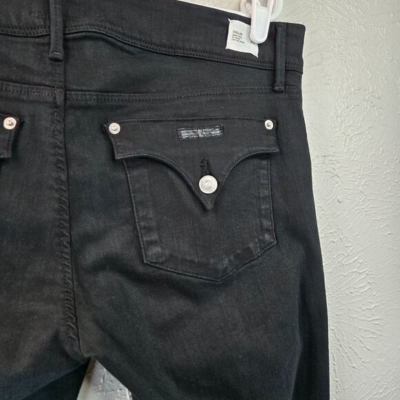 Hudson Collin Skinny Jeans Flap Pocket Mid Rise Black Stretch Denim Size 31 - Picture 11 of 13
